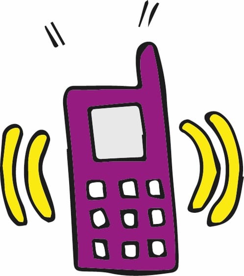 Dessin d'un téléphone qui sonne.