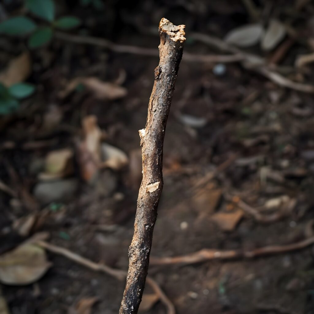 Un bâton dans la forêt.