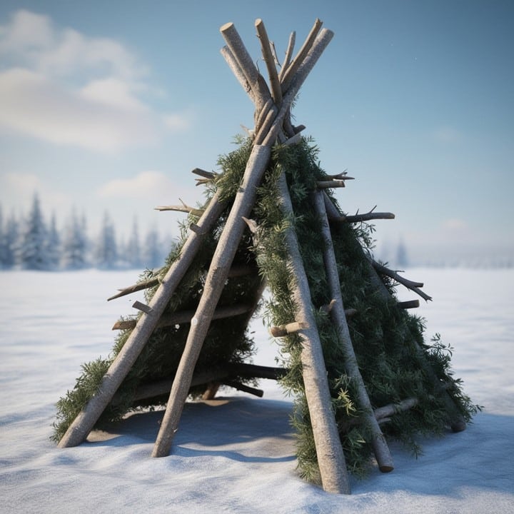 Cabane en forme de tipi