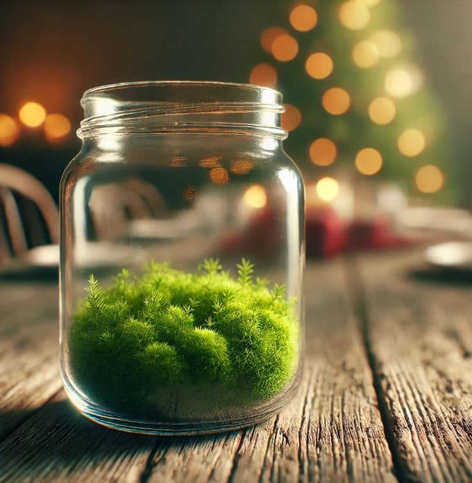 Création d'un terrarium de Noël étape 1 : la mousse