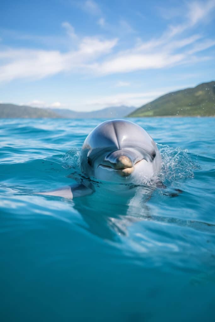 Un dauphin vu de face