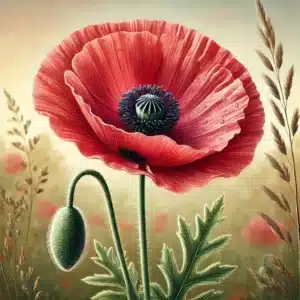 Dessin d'un Coquelicot Papaver rhoeas